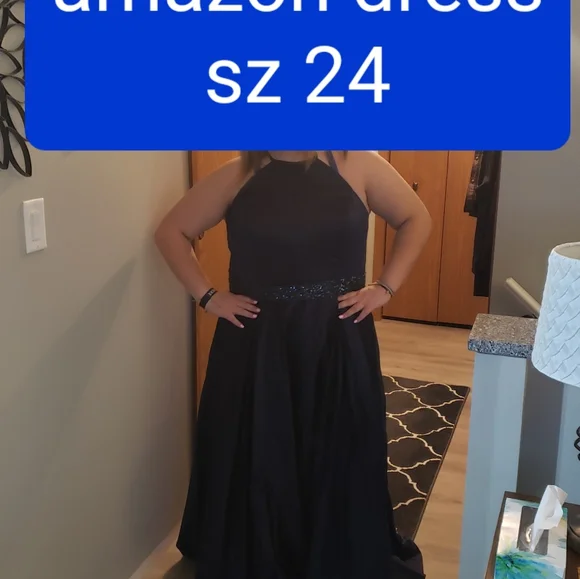 open lace back dress Amazon plus size prom dresses
